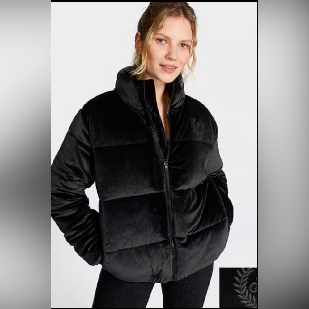VICTORIA’S SECRET PINK VELOUR PUFFER JACKET
